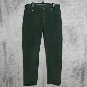 GANT Pants Mens 35x31 Green Corduroy Chino Slim Straight 5-Pocket Stretch